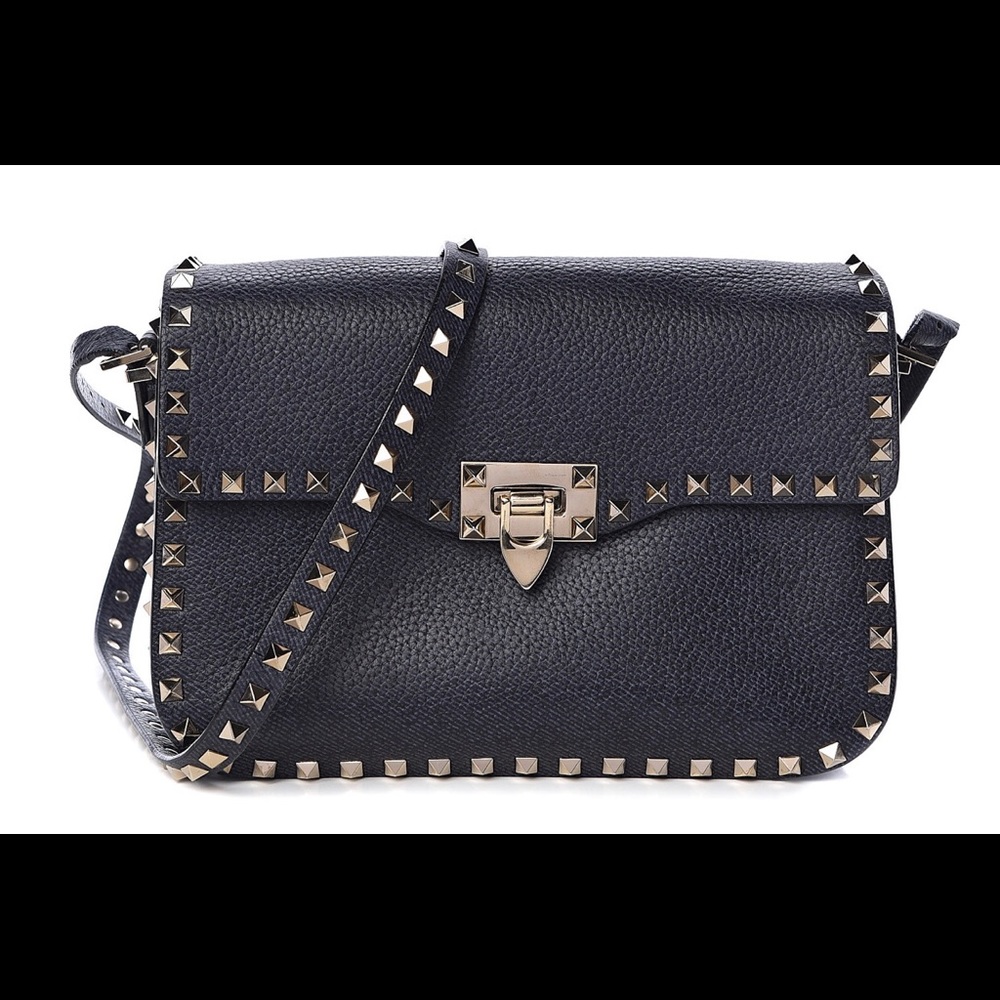 Valentino Pebbled Calfskin Blue Bag